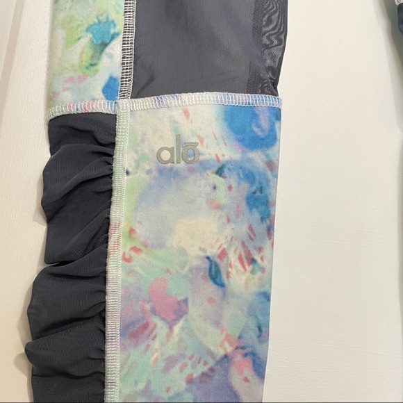 Alo Yoga Alo Runway Yoga Leggings Floral Glo/Ombre Blue Mesh S Small - Picture 5 of 9
